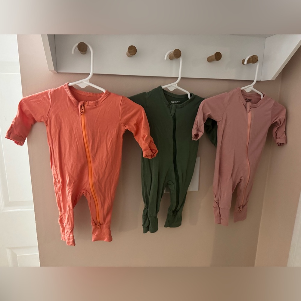 Kids One Piece Bamboo Set - Coral, Olive, and Mauve